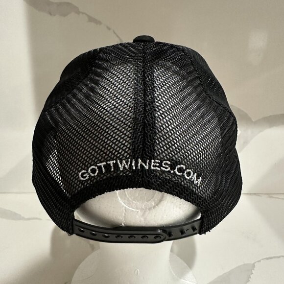 Joel Gott Wines Hat Cap Snap Back Black Trucker Embroidered Advertising Mens - Picture 3 of 6